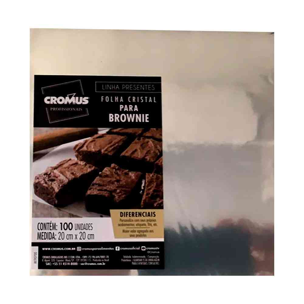 Imagem de Folha Cristal para Brownie 20x20cm 100 und 228451- CROMUS
